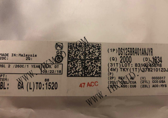 接口緩沖器，轉(zhuǎn)接驅(qū)動器 DS125BR401ANJYR 4 通道 12Gbps 54-WQFN