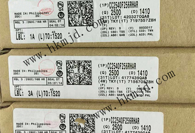 配備256kB 閃存，8kB SRAM【CC2540F256RHAR】——帶 USB 的低功耗 Bluetooth?無線MCU