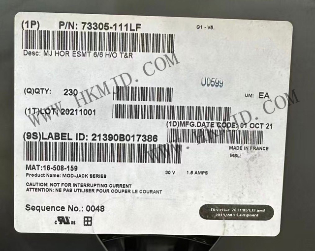 原裝正品！安費(fèi)諾連接器 73305-111LF 模塊化連接器 - 插孔